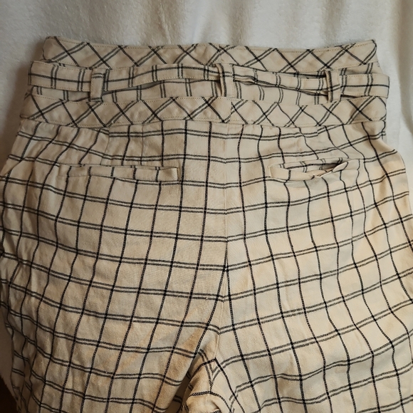 Anthropologie Plaid Linen Blend Cropped Pants Size US 4 - Picture 7 of 7
